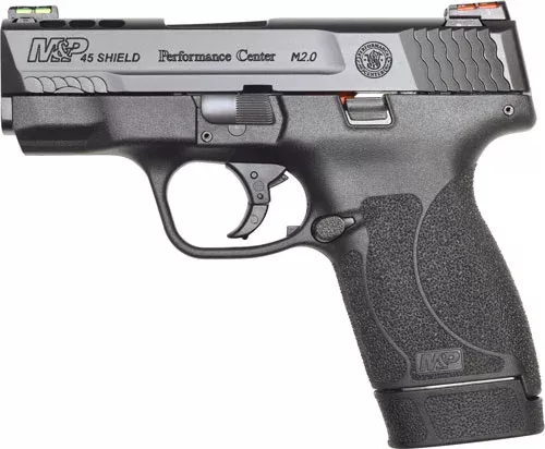 Smith & Wesson 12473 Performance Center M&P Shield M2.0 45 ACP 3.30″ 6+1,7+1 Matte Black Black Armornite Stainless Steel Slide Black Polymer Grip (No Manual)