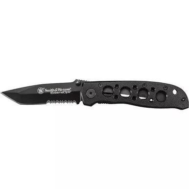 Smith & Wesson Extreme Ops Pocket Knife 3.25" Tanto Blade Black Aluminum Handle