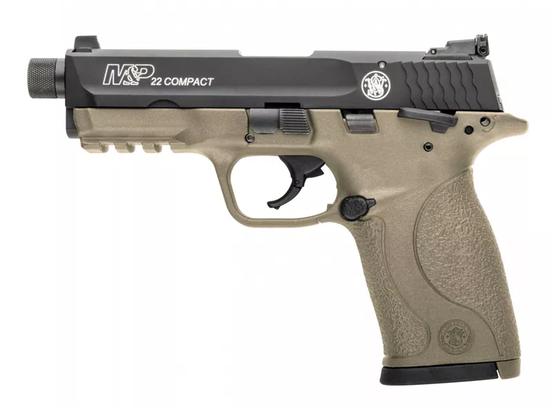 Smith & Wesson M&P 22C Threaded Barrel 22LR Pistol Flat Dark Earth