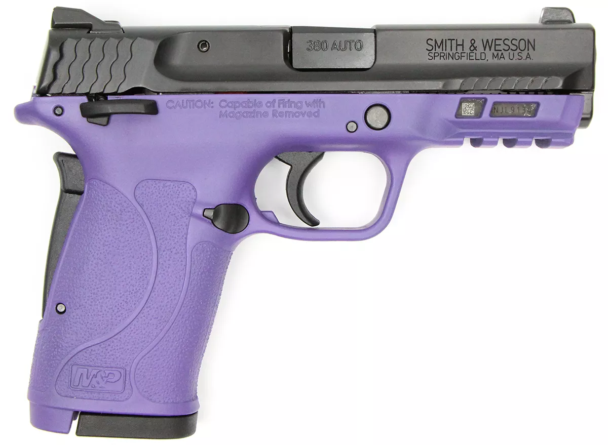 Smith & Wesson Shield EZ 380 Purple Passion Edition 380 ACP Pistol with Manual Safety – Hyatt Custom