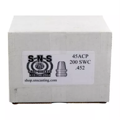 Sns Cast Bullets 45 Cal .452" 200gr SWC 500/Box