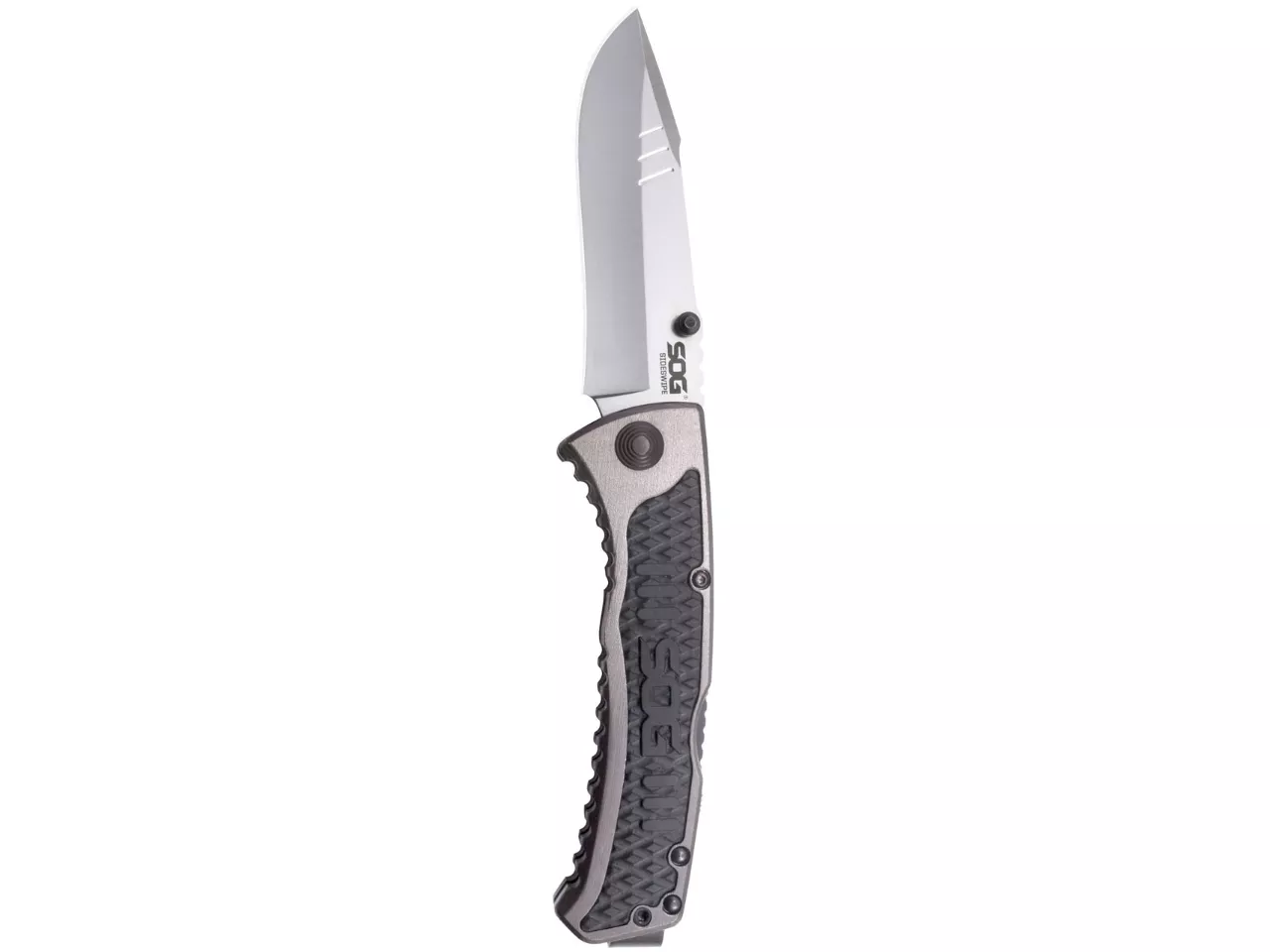 SOG Sideswipe, Ambidextrous, Spring Assisted, Dust Black/Gray