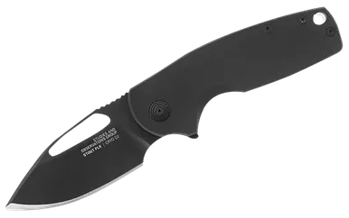 SOG Stout FLK Pocket Knife 2.62" Clip Point Cryo D2 Black Blade G10 Handle Black