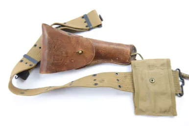 SOLD - 1917 Dated 1911 Colt Holster, Belt & Mag Pouch