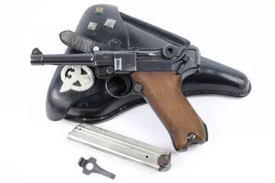 SOLD - 1918 Police Luger Rig - Matching Mag, Grips, Holster & Tool!