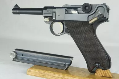 SOLD - 1920 Police DWM Luger - Matching Magazine