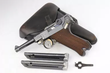 SOLD - 1937 Nazi Luger Rig - Matching Magazines