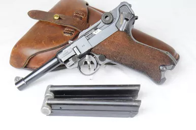 SOLD - 1939 Mauser Police Luger Rig - Two Matching Magazines