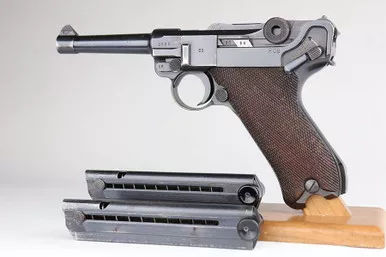 SOLD - 1941 Mauser Luger - Two Black Widow Magazines