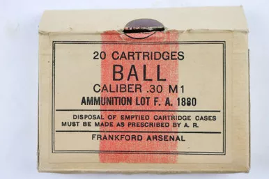 SOLD - 20 Rounds of .30 Cal M1 Ammo - WW2