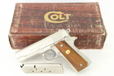 SOLD -Boxed Colt Combat Commander - Satin Nickel Finish