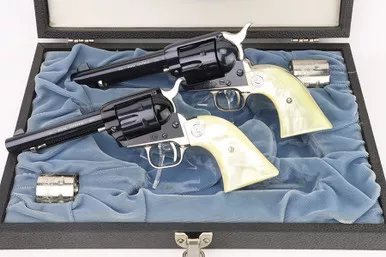SOLD - Cased Colt SAA & Frontier Scout Revolvers - Nevada Centennial Presentation