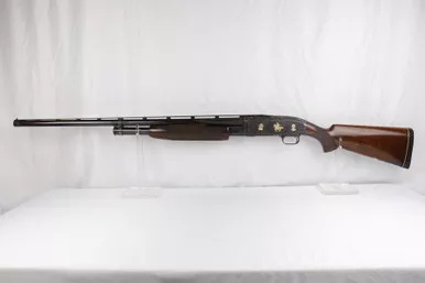 SOLD - Custom Engraved, Gold Inlaid Winchester Model 12