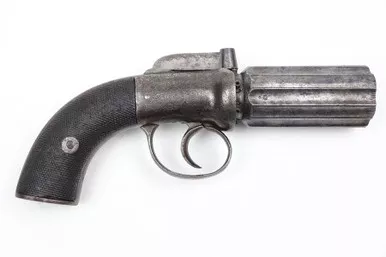 SOLD - Engraved Pepperbox .36 Caliber Revolver