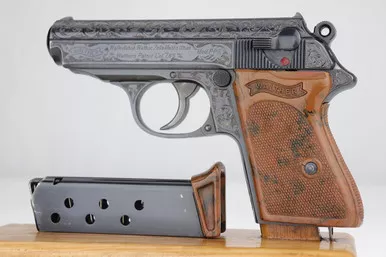 SOLD - Engraved Police Walther PPK - Matching Magazine