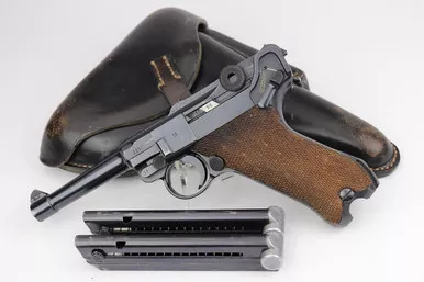 SOLD - Exceptional 1940 Nazi Mauser Luger Rig - Two Matching Magazines