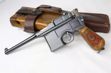 SOLD - Fantastic Mauser C96 Broomhandle Rig - Red 9