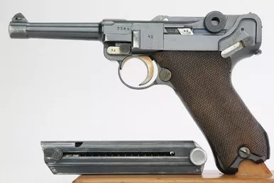 SOLD - First Variation 1937 Mauser Luger - Matching Magazine