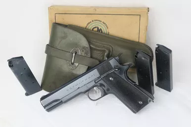 SOLD - Gorgeous Argentine Sistema Colt 1927 - Matching Box & 3 Match Mags