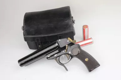 SOLD - Luftwaffe Walther Double Barrel Flare Gun with Case - 1937