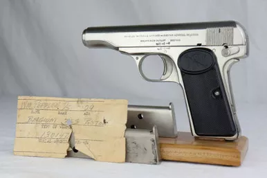 SOLD - Nickel Finish FN Browning Model 1910 - Capture Doc
