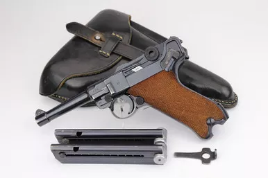 SOLD - Police Mauser Luger Rig - Two Matching Magazines