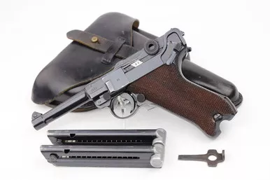 SOLD - Rare, Gorgeous Police Mauser Luger Rig - Two Matching Magazines