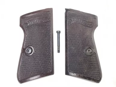 SOLD - Reddish Brown Walther PP Grips & Screw