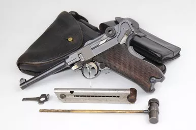 SOLD - Scarce 1906 DWM Luger Rig - Portuguese M2