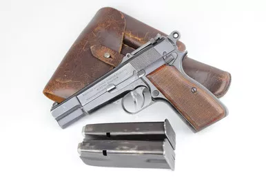 SOLD - Scarce FN Browning Hi Power Rig - Tangent Sight