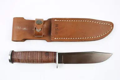 SOLD - USNWestern L71 Seabee Knife & Scabbard