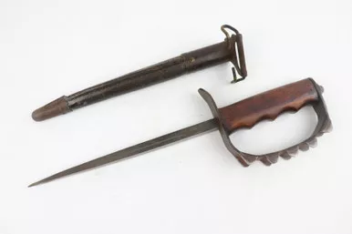 SOLD - WW1 Trench Knife & Scabbard - AC Co.