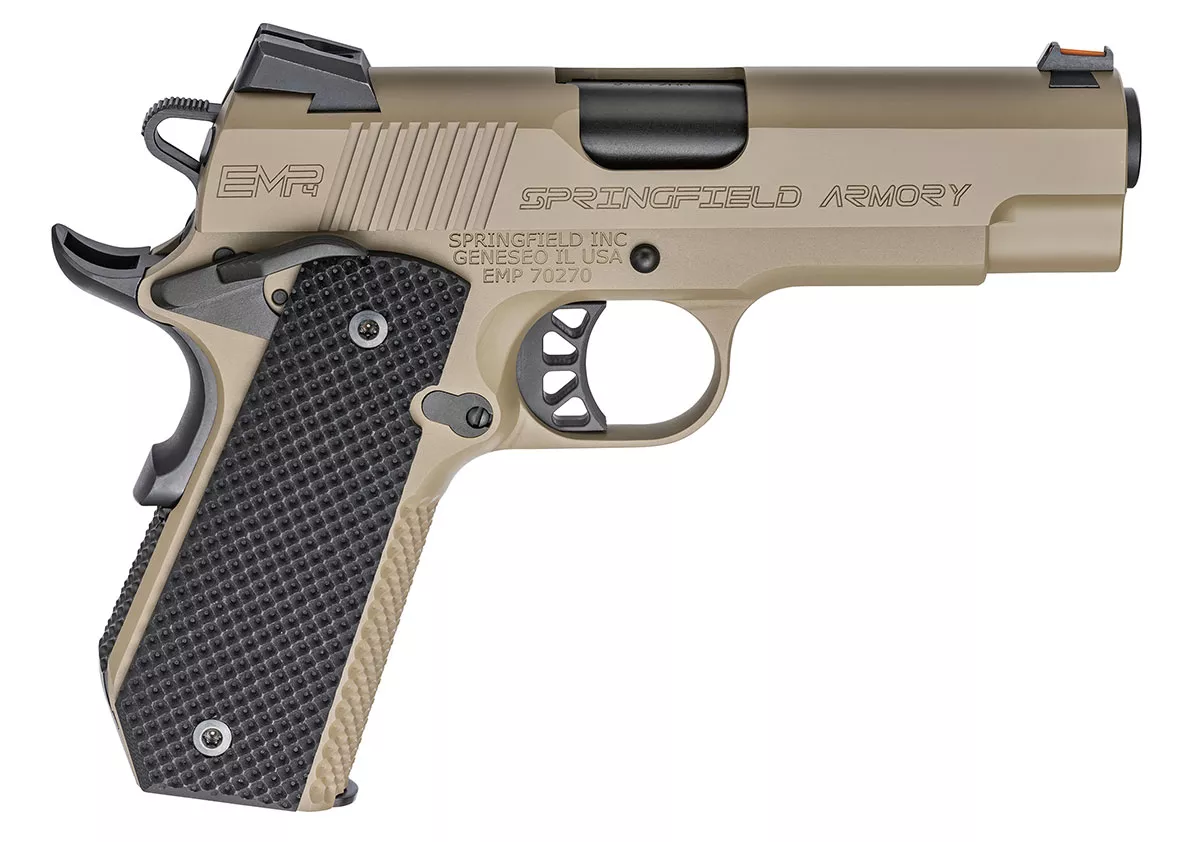 Springfield Armory 1911-A1 EMP Concealed Carry Contour Lightweight Champion 9mm Pistol Desert FDE