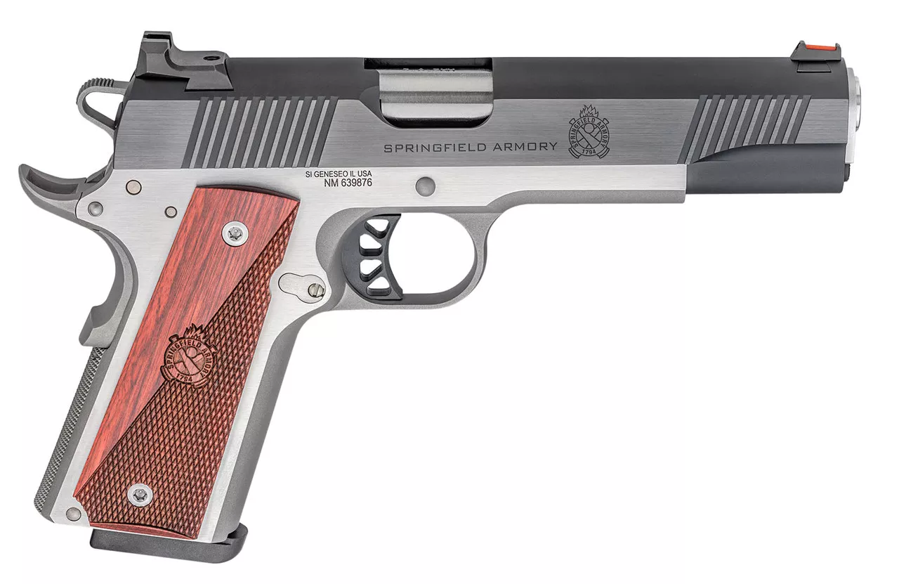 Springfield Ronin Operator 1911, Full Size, 9mm, 5″ Barrel, Blued, SS Frame, Fiber Optic Front Sight Tactical White Dot Rear, 9rd Mag
