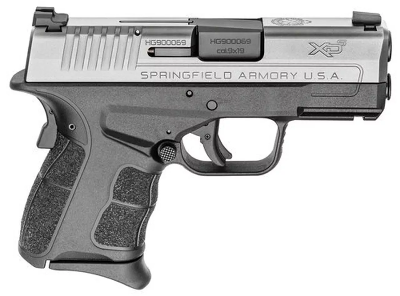 Springfield XD-S Mod.2 9mm, 3.3″, TNS, Black Polymer Grip/Frame, Stainless Slide, 7rd