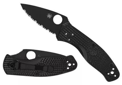 Spyderco C136PBBK Persistence Lightweight 2.75″ Folding Plain Black Oxide 8Cr13MoV SS Blade/Black Bi-Directional Texturing FRN Handle Includes Pocket Clip
