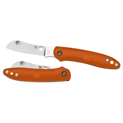 Spyderco Roadie Folder 2.09″ N690Co Stainless Steel Sheepsfoot Fiberglass Reinforced Nylon Orange