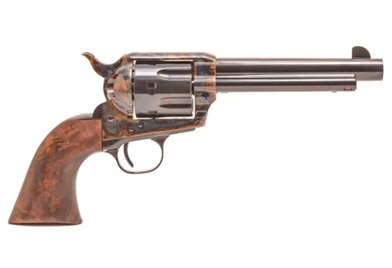 Standard Mfg Single Action Revolver 45 Colt 4.75″ Barrel, Blue/Case Hardened, Walnut 1 Pc Grip