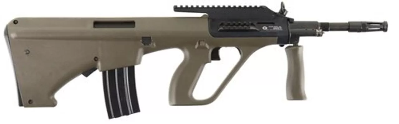 Steyr Arms, AUG A1 223 Rem/5.56mm, 16″ Barrel, Green NATO Stock, QD Front Sling Swivel, 30Rd, High Rail
