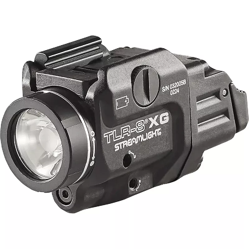 Streamlight 69434 TLR-8A Flex w/Laser Black Anodized Aluminum, 500 Lumens White LED, Green Laser 140 Meters Beam, Rail Clamp Mount