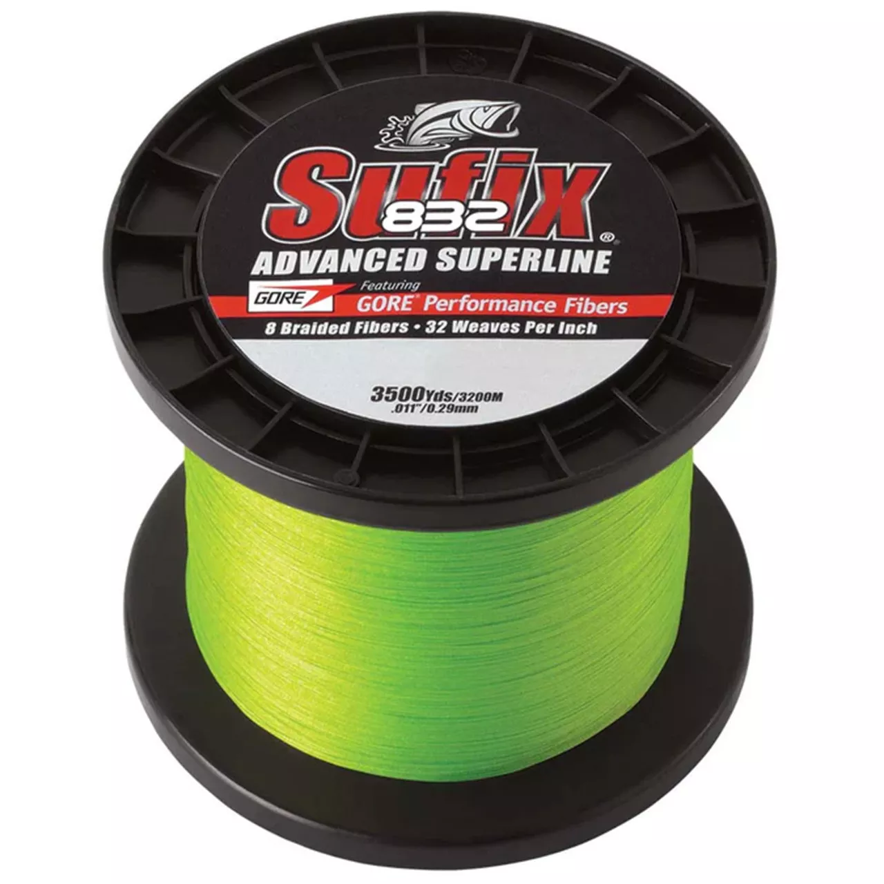 Sufix 832 Advanced Superline Braid 50 lb Neon Lime 3500 yds