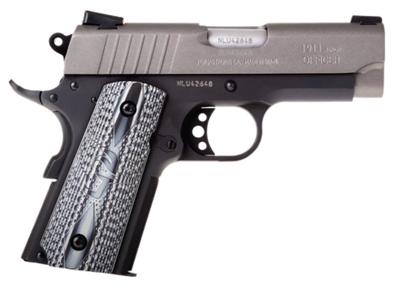 Taurus 1911 Officer 45 ACP, 3.5″ Barrel, Black, Gray Cerekote Slide, 6rd