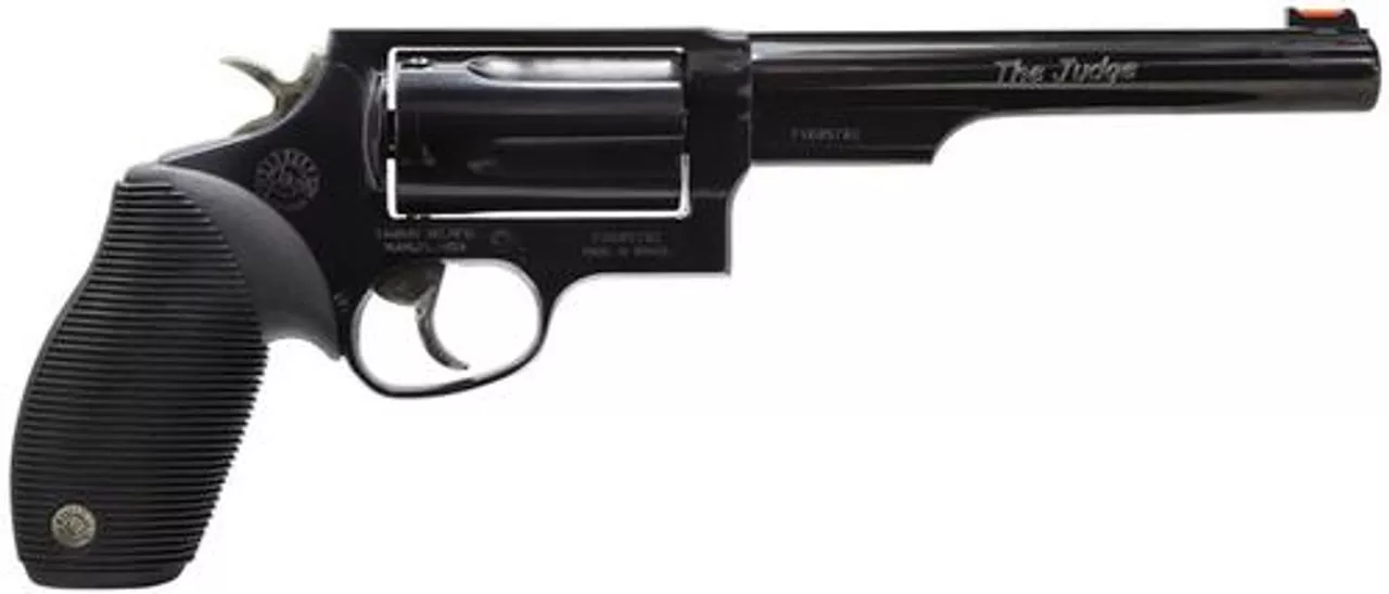 Taurus 4510 Judge .410 2.5″ /45 Colt 6.5″ Barrel Blue Finish, Fiber Optic Front Sight