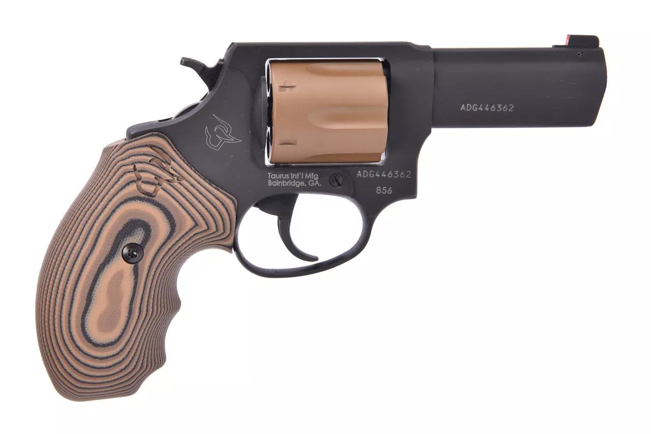 TAURUS 856 38 Special, 3″ Barrel, Coyote Tan Grip, 6rd
