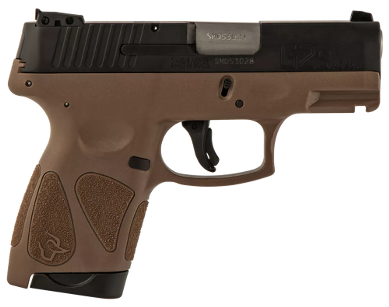 Taurus G2S. .40 S&W, 3.26″ Barrel, 7rd, Black Slide, Brown