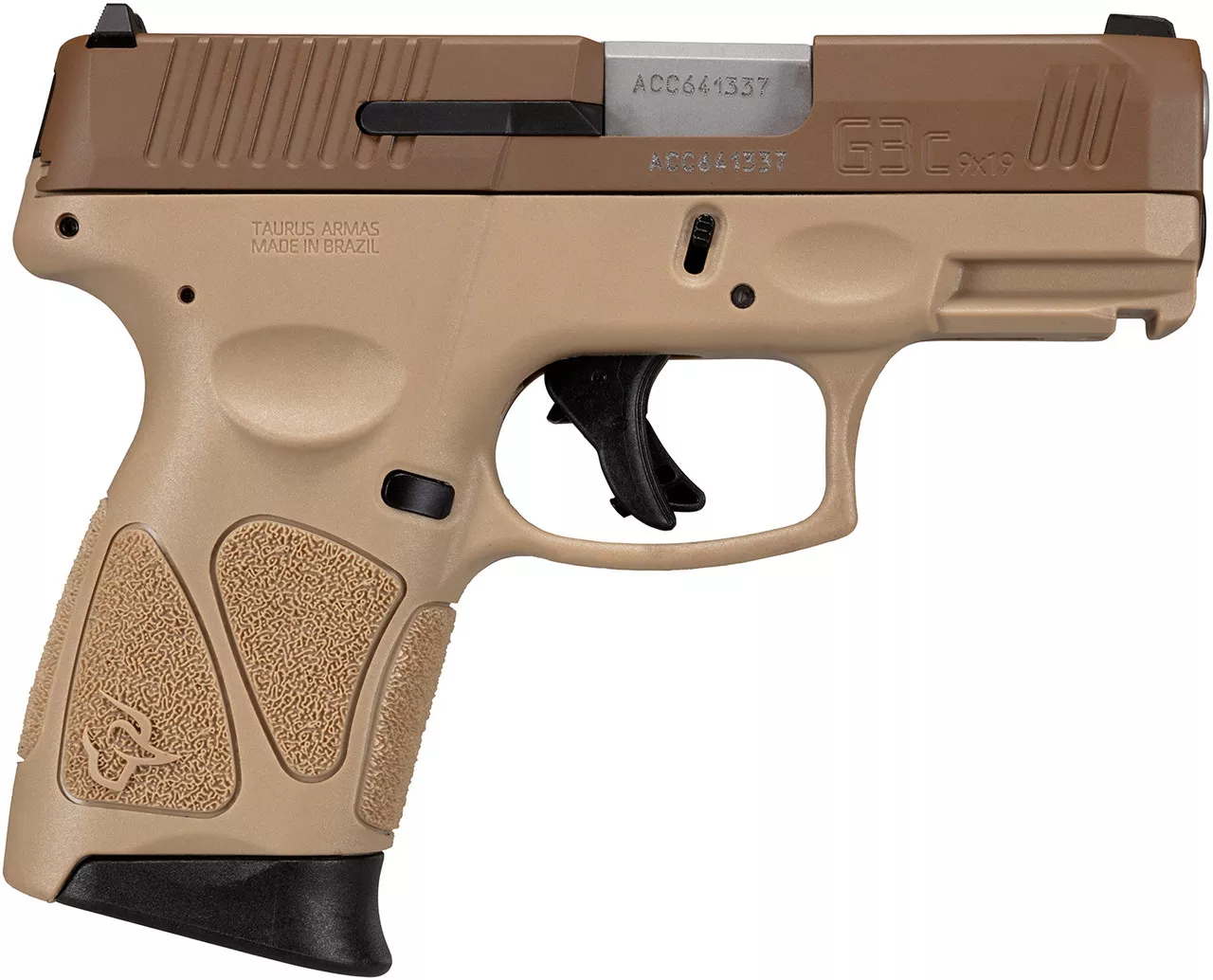 Taurus G3c *MA Compliant* 9mm, 3.2″ Barrel, Manual Thumb Safety, Tan, 10rd