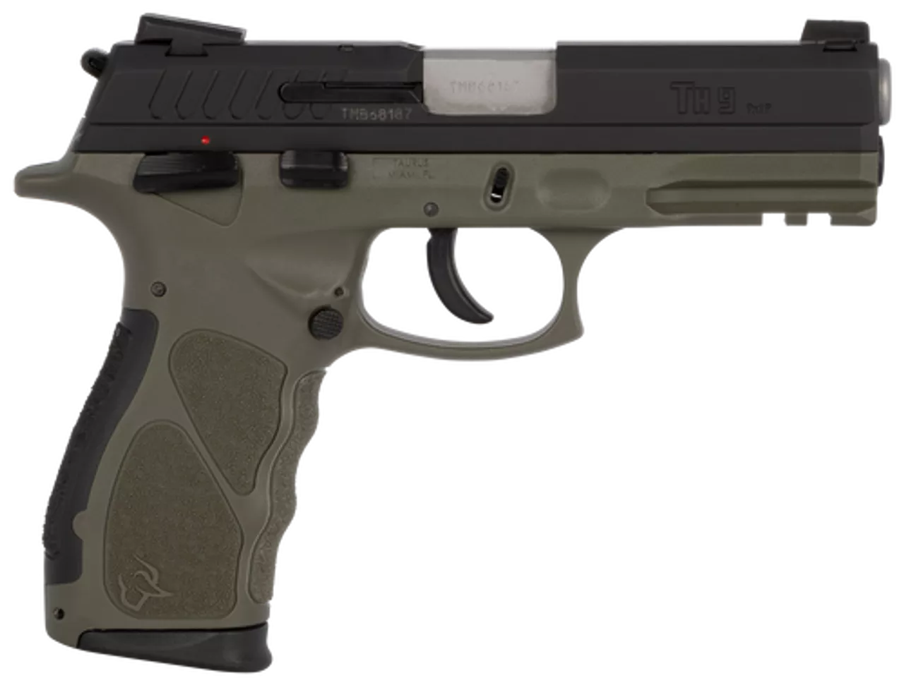 Taurus TH9, 9mm, 4.25″ Barrel, 17rd, Black Slide, OD Green
