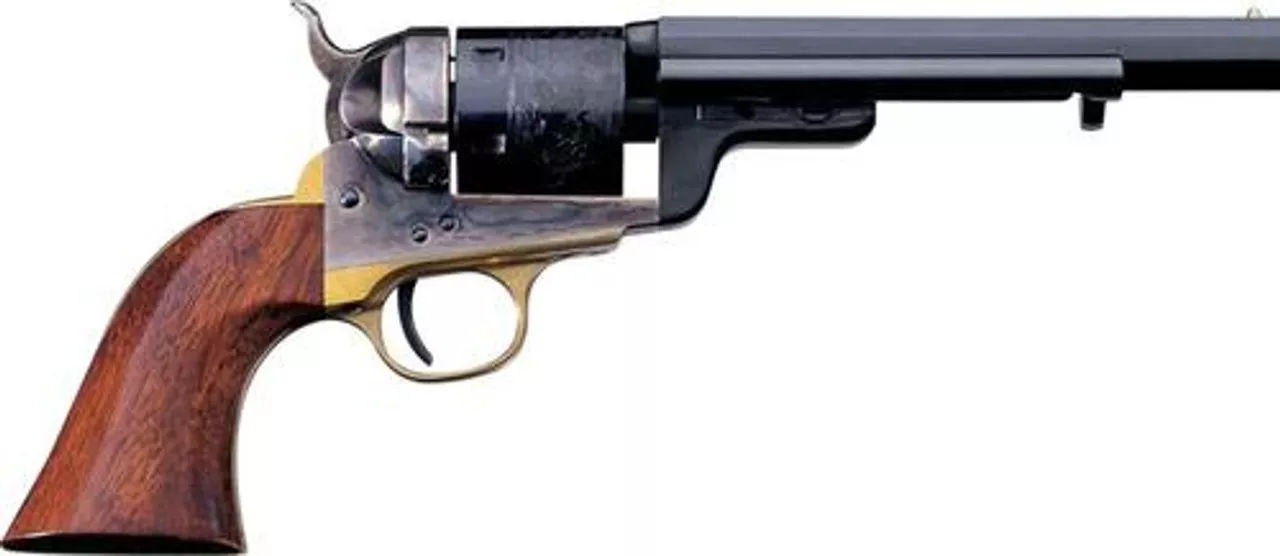 Taylor’s 1851 Navy C. Mason, .38 Special, 7.5″, 6rd, Walnut Grips, Blued