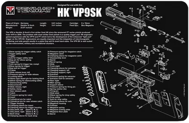 Tekmat HK VP9SK Gun Cleaning Mat 11 x 17