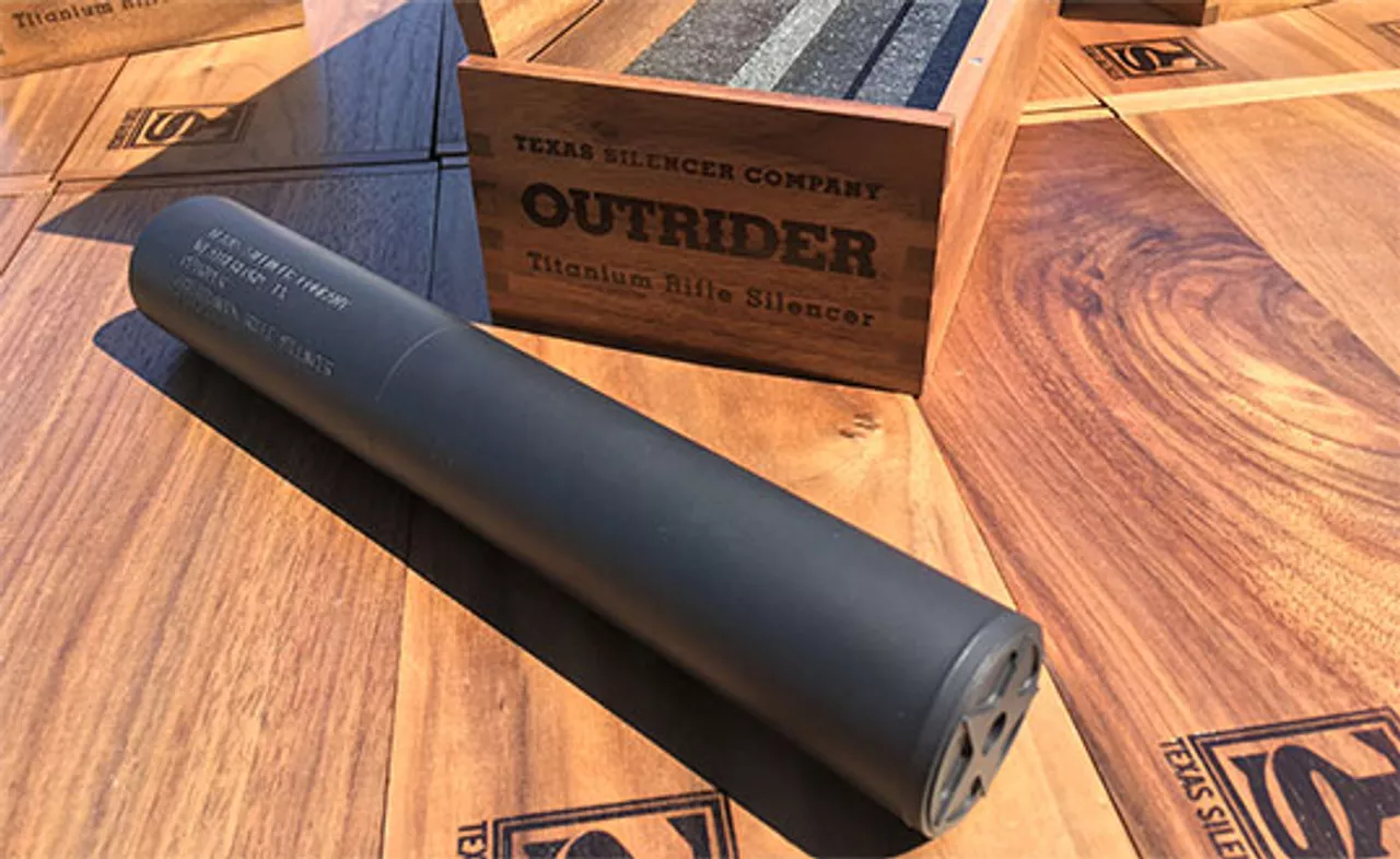 Texas Silencer Company Outrider .308 Caliber Silencer, 5/8×24, Black